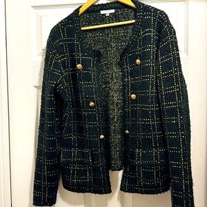 Beautiful Sweater Blazer, Black with gold